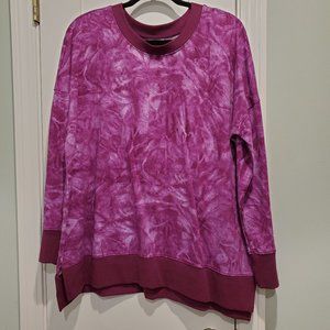 NWT ~ LulaRoe ~ Hannah ~ Sz L ~ Plum Tie Dye ~ 95% Cotton 5% Spandex